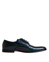 Dolce & Gabbana Peacock Patent Leather Derby Men Dress Shoes -   -  Dolce & Gabbana.